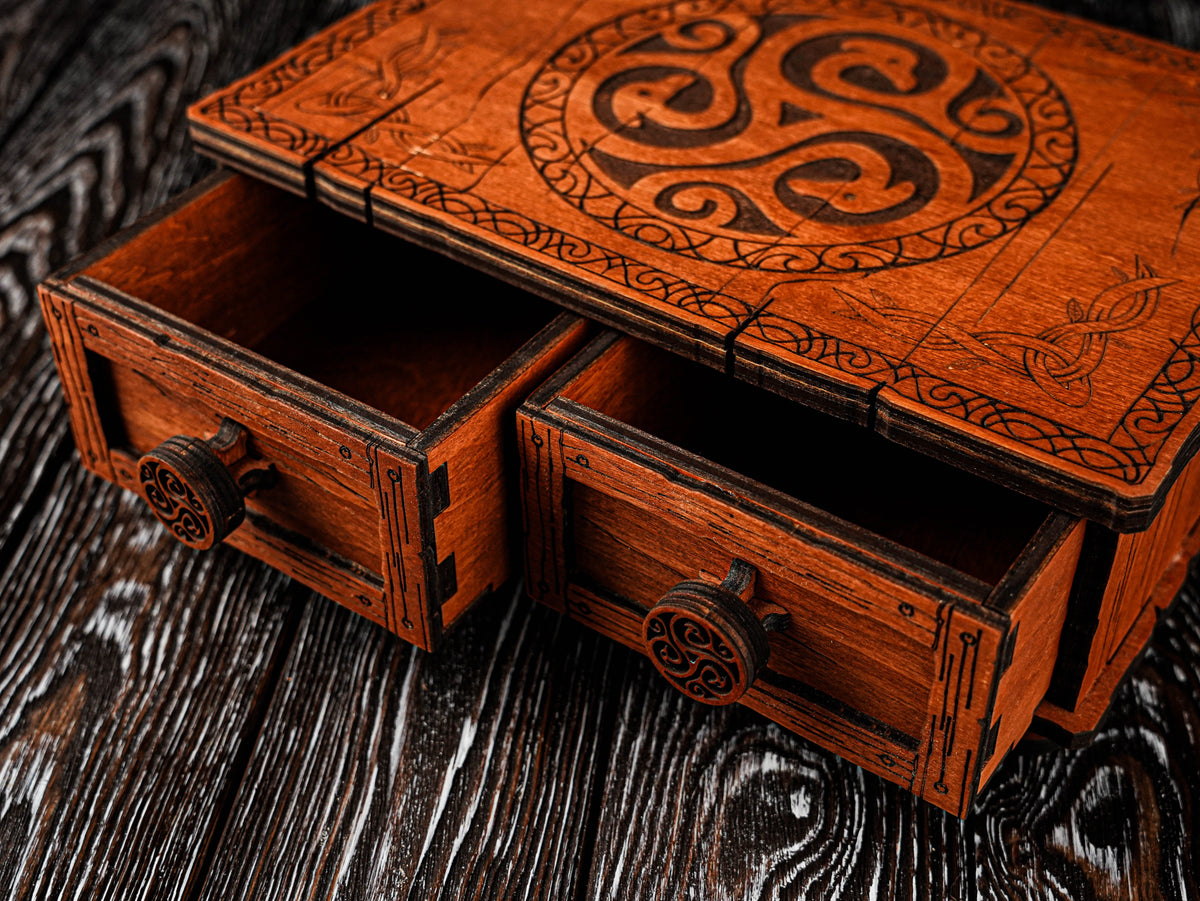 wooden tarot box