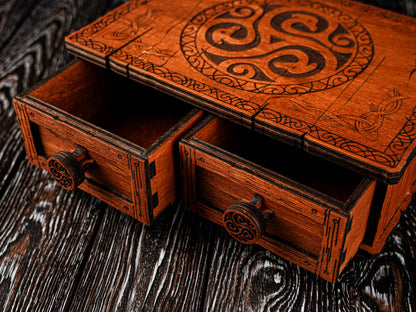 wooden tarot box