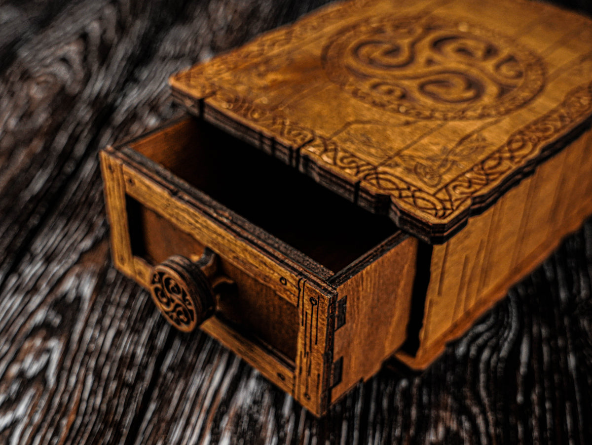 wooden tarot box