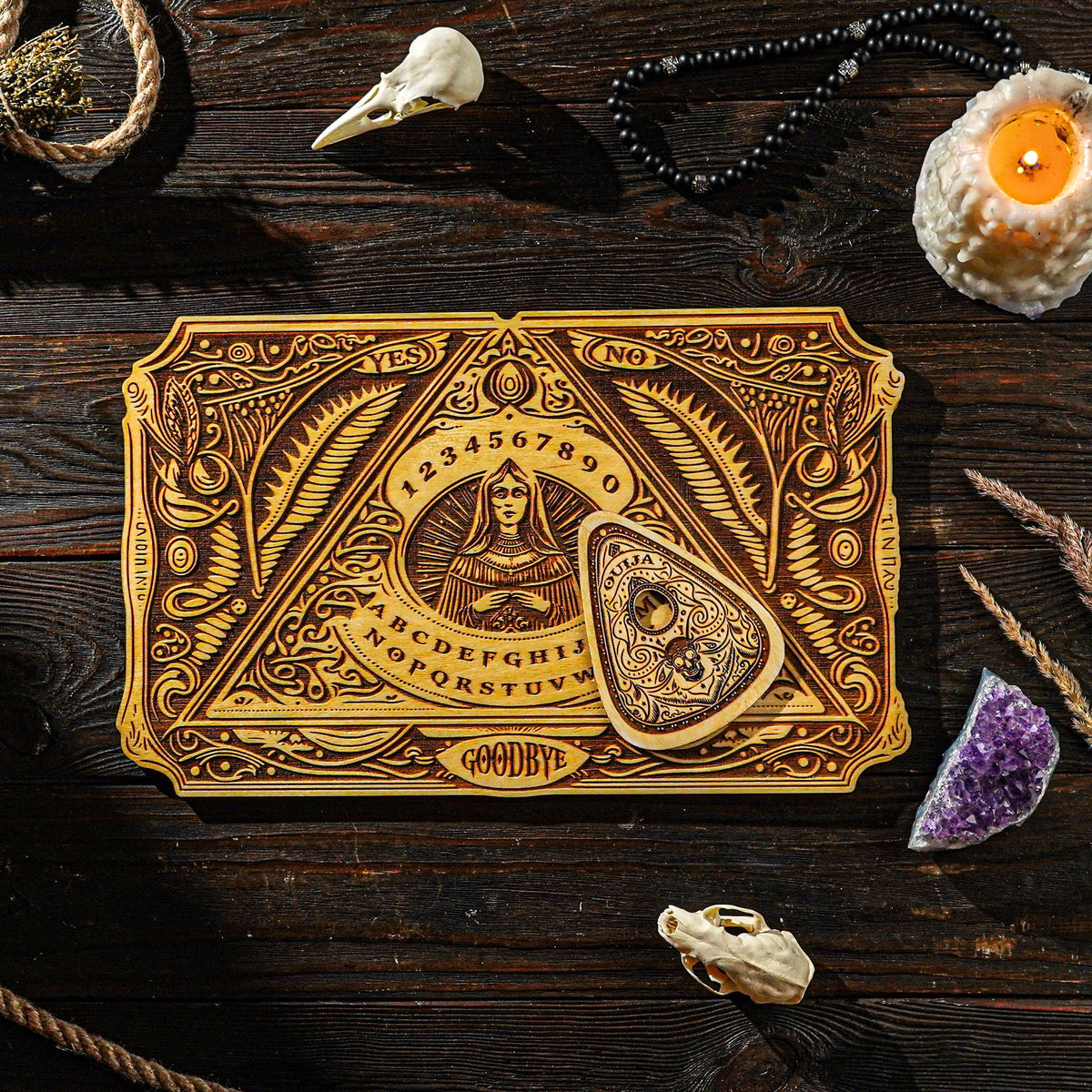 Engraved ouija board